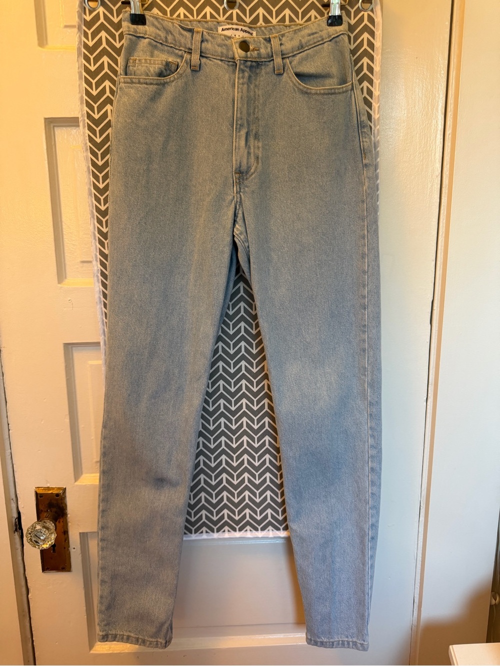 American Apparel Jeans Size 26 Light Wash High Rise Mom Jeans Made in USA